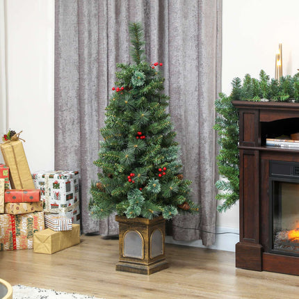Künstlicher Weihnachtsbaum, 120 cm, 100 LED-Lichter, 8 Modi