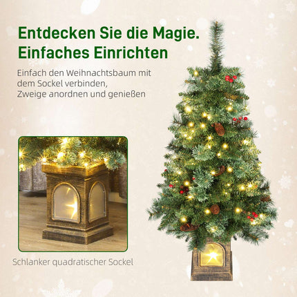 Künstlicher Weihnachtsbaum, 120 cm, 100 LED-Lichter, 8 Modi