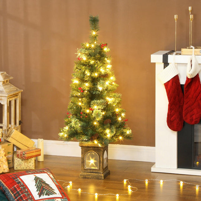 Künstlicher Weihnachtsbaum, 120 cm, 100 LED-Lichter, 8 Modi