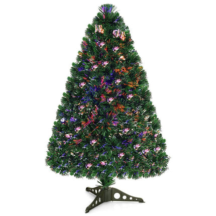 Sapin de Noël artificiel 120 cm, guirlande lumineuse LED à fibre optique