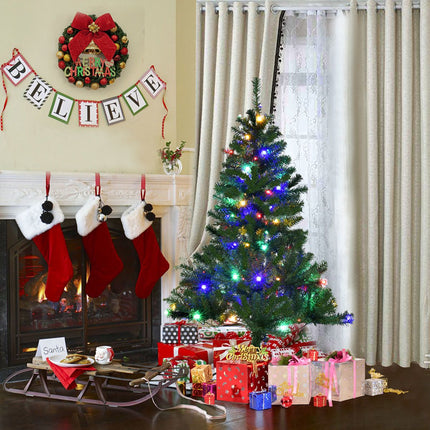 Künstlicher Weihnachtsbaum 120 cm, LED-Lichter, Ständer