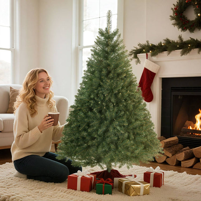 Sapin de Noël artificiel, 150 cm, branches articulées, support en métal