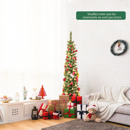 Sapin de Noël artificiel 150 cm, pré-illuminé avec 150 LED, fin