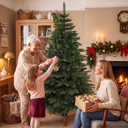 Sapin de Noël artificiel 180 cm, vert, support pliable en bois