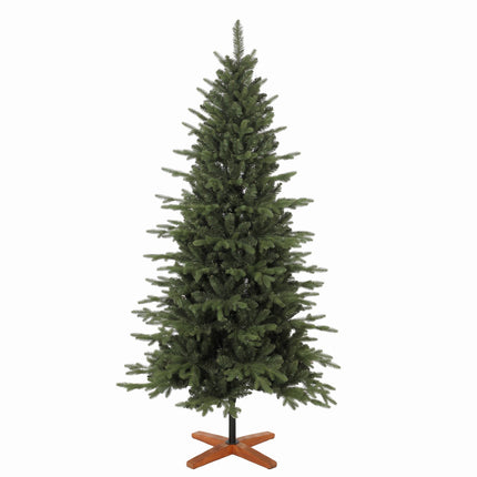 Sapin de Noël artificiel, 180 cm, branches articulées, pied en bois