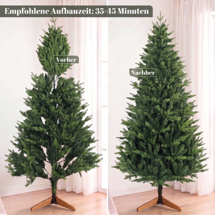 Sapin de Noël artificiel, 180 cm, sapin nordique avec pied en pin
