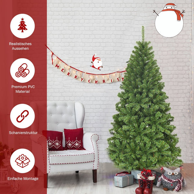 Sapin de Noël artificiel, 180 cm, PVC, pied en métal