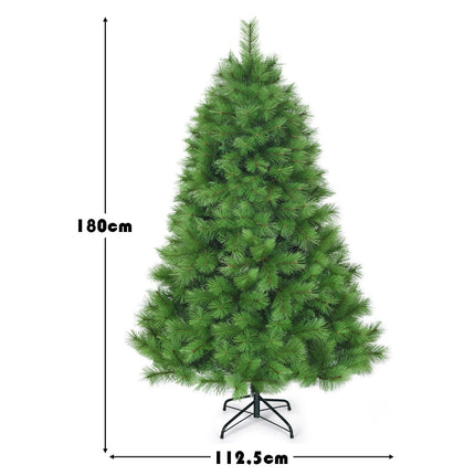 Sapin de Noël artificiel, 180 cm, aiguilles en PVC, pied en métal
