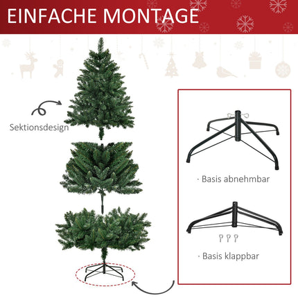 Sapin de Noël artificiel, 180 cm, aspect pin réaliste