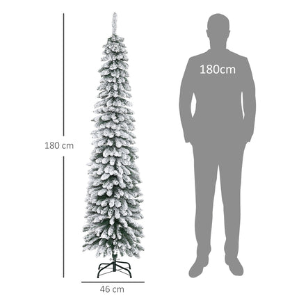 Künstlicher Weihnachtsbaum, 180 cm, beschneite Zweige, für Innenräume