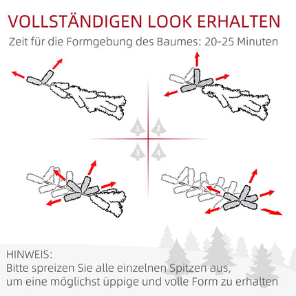 Künstlicher Weihnachtsbaum, 180 cm, beschneite Zweige, für Innenräume