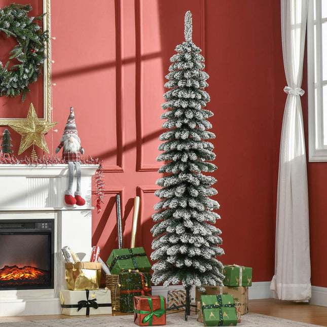 Künstlicher Weihnachtsbaum, 180 cm, beschneite Zweige, für Innenräume