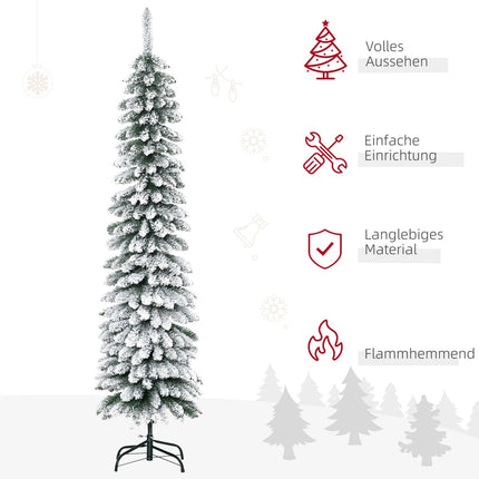 Künstlicher Weihnachtsbaum, 180 cm, beschneite Zweige, für Innenräume