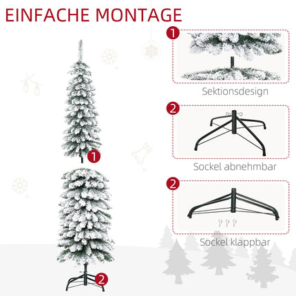 Künstlicher Weihnachtsbaum, 180 cm, beschneite Zweige, für Innenräume