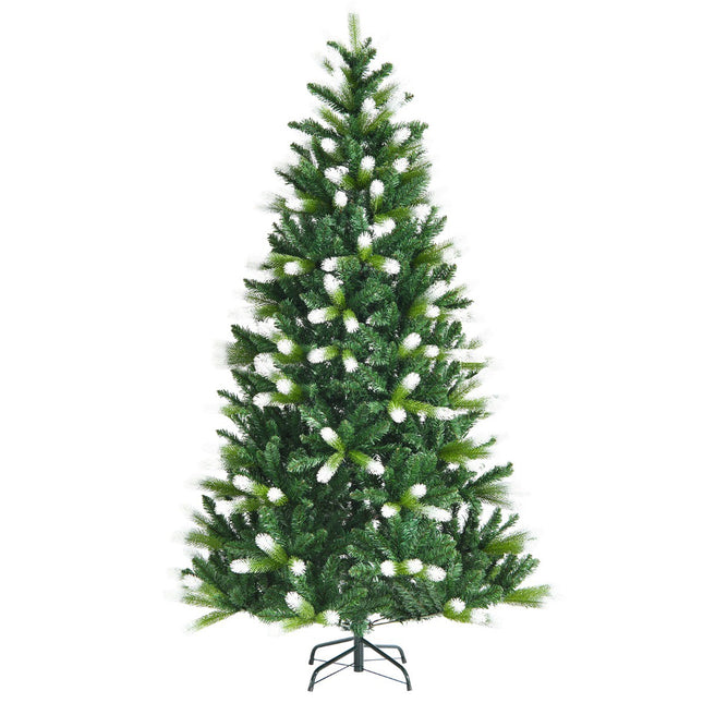 Künstlicher Weihnachtsbaum 180 cm, weiße Spitzen, Metallständer