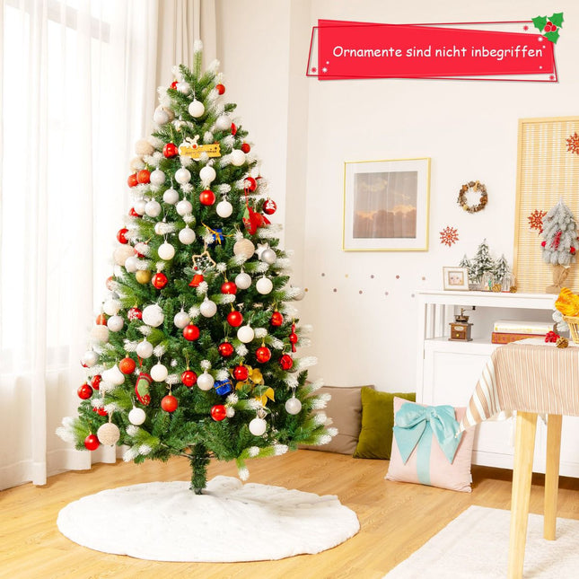Künstlicher Weihnachtsbaum 180 cm, weiße Spitzen, Metallständer