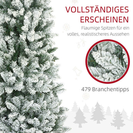 Sapin de Noël artificiel, 183 cm, fin, effet neige