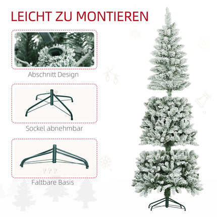 Sapin de Noël artificiel, 183 cm, fin, effet neige