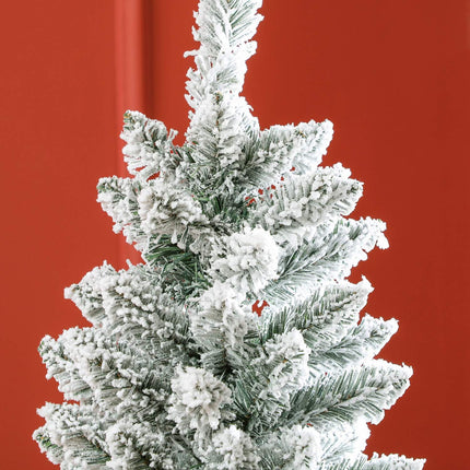 Sapin de Noël artificiel, 183 cm, fin, effet neige
