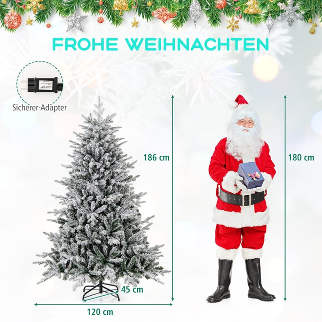 Künstlicher Weihnachtsbaum, 186 cm, 260 LED-Leuchten, 8 Modi