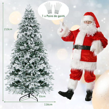 Künstlicher Weihnachtsbaum 210 cm, vorbeleuchtet mit 300 warmweißen LEDs