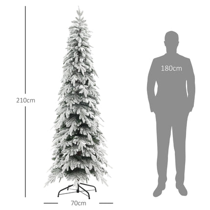 Sapin de Noël artificiel de 210 cm avec neige et 800 branches