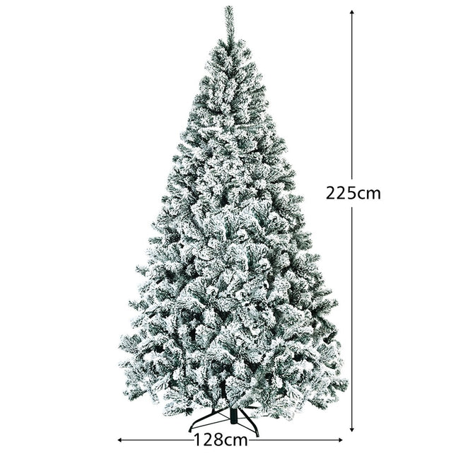 Künstlicher Weihnachtsbaum, 225 cm, beschneit, Metallständer