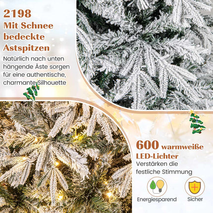 Künstlicher Weihnachtsbaum 270 cm, beschneit, 600 LED