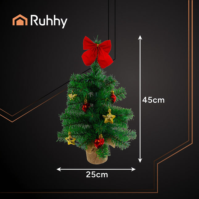 Künstlicher Weihnachtsbaum 45cm – Kompakt, lebensecht, dekoriert