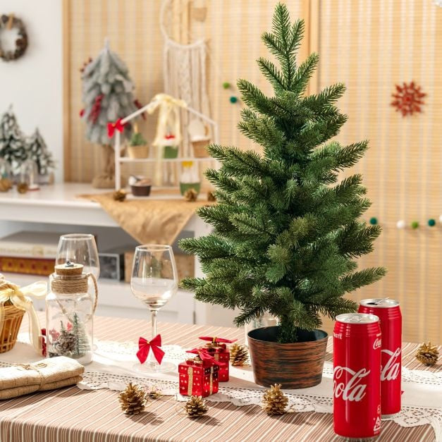 Künstlicher Weihnachtsbaum 60 cm, getopft, 50 Spitzen, PE