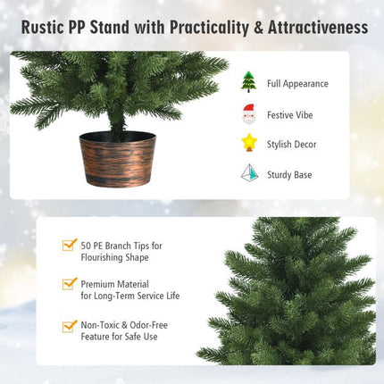 Sapin de Noël artificiel 60 cm, en pot, 50 branches, PE