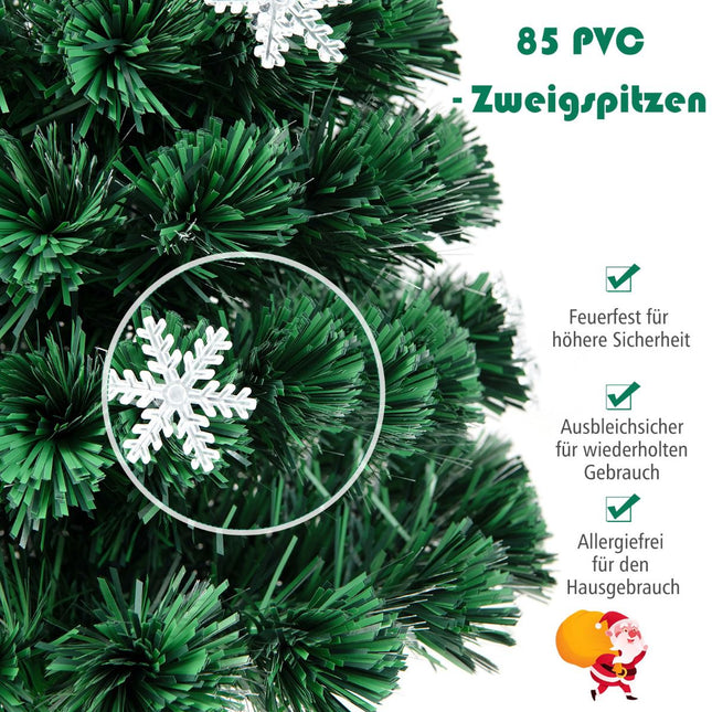 Sapin de Noël artificiel 90 cm, fibre optique, 12 étoiles LED