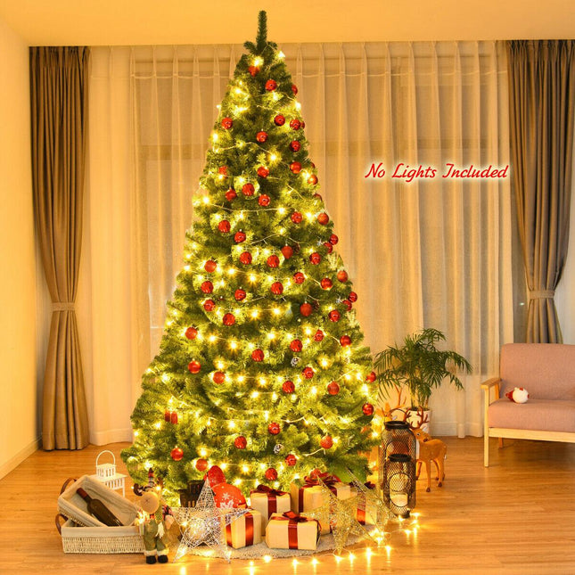 Sapin de Noël artificiel, 2,74 m (9 pi), en PVC, articulé, avec support en métal