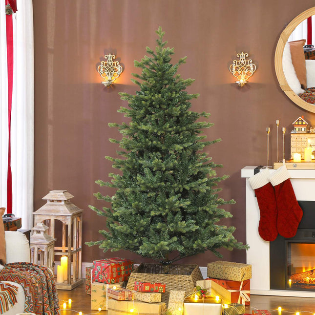 Sapin de Noël artificiel, branches réalistes, support en métal, 180 cm