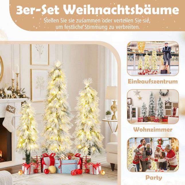 Künstlicher Weihnachtsbaum mit Beleuchtung, 90-150 cm, mit Schneebesatz