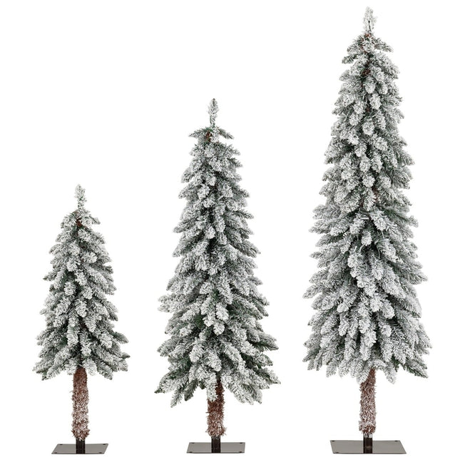 Künstlicher Weihnachtsbaum mit Beleuchtung & Schnee, 3 Größen