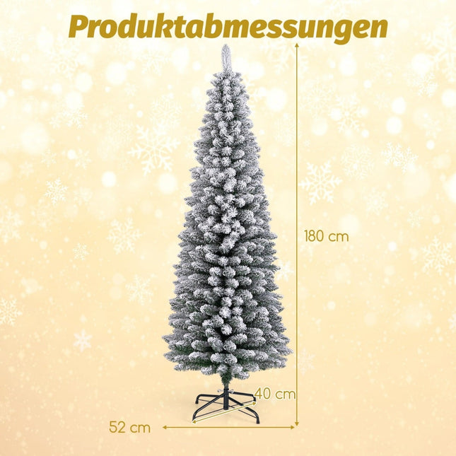 Sapin de Noël artificiel, floqué neige, 180 cm, PVC