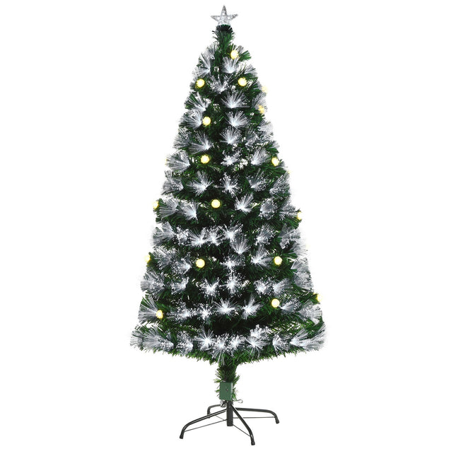 Künstlicher Weihnachtsbaum mit LED-Beleuchtung und Fernbedienung, 150cm, Grün/Weiß