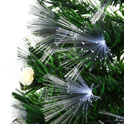 Künstlicher Weihnachtsbaum mit LED-Beleuchtung und Fernbedienung, 150cm, Grün/Weiß