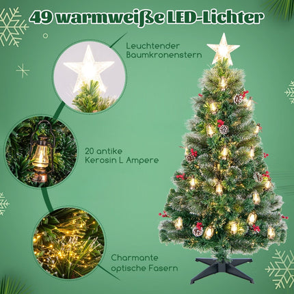 Künstlicher Weihnachtsbaum mit LED-Beleuchtung, 150 cm, PVC