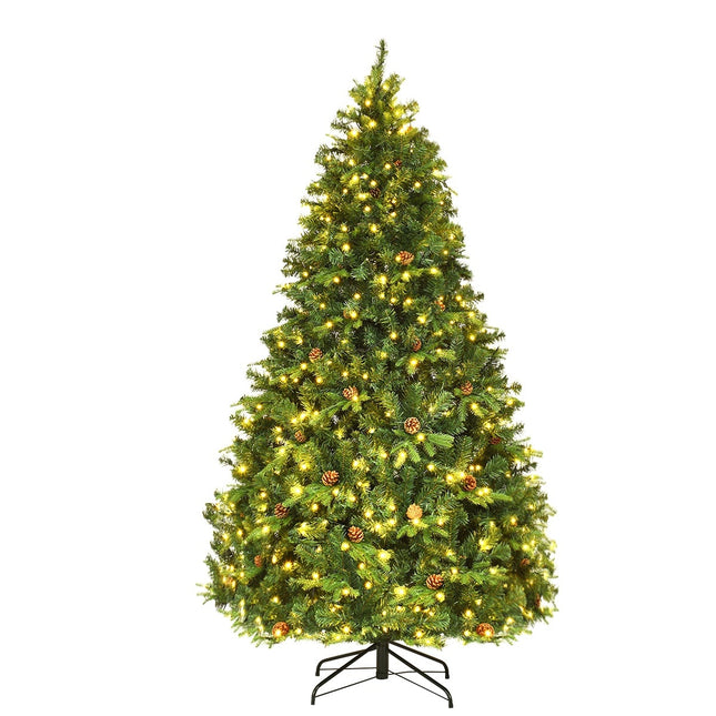 Sapin de Noël artificiel avec lumières LED, 210 cm, vert