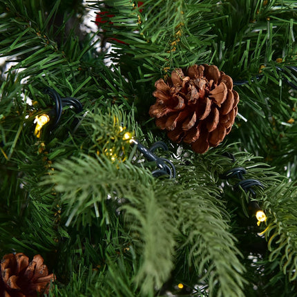 Künstlicher Weihnachtsbaum mit LED-Beleuchtung, 210 cm, Grün