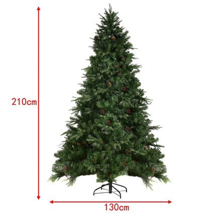 Künstlicher Weihnachtsbaum mit LED-Beleuchtung, 210 cm, Grün