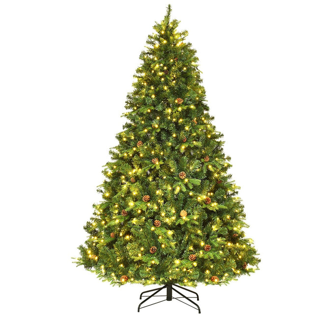 Künstlicher Weihnachtsbaum mit LED-Beleuchtung, Grün, 225 cm