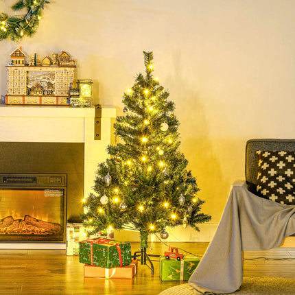 Sapin de Noël artificiel avec LED, 120 cm, vert