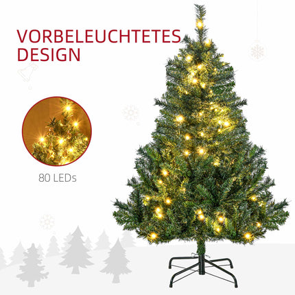 Sapin de Noël artificiel avec LED, 120 cm, vert