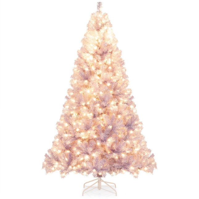 Künstlicher Weihnachtsbaum mit Beleuchtung, 225 cm, Lila, LED