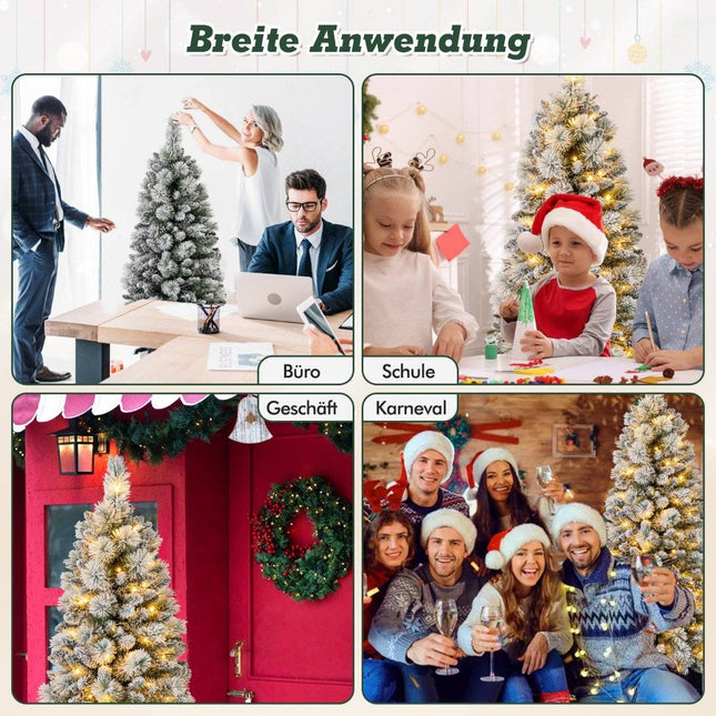 Arbre de Noël artificiel avec lumières, arbre festif, arbre artificiel pour la maison, vert, 150 cm