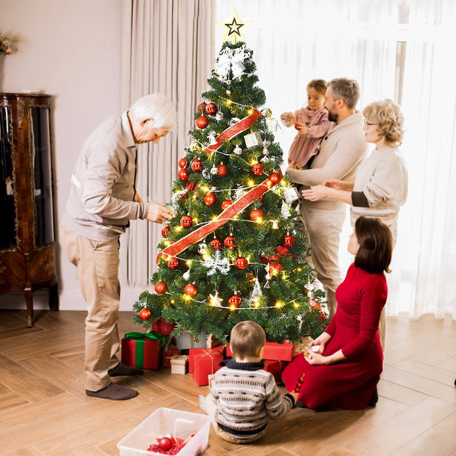 Sapin de Noël artificiel avec support en métal, 180 cm, matériau PVC