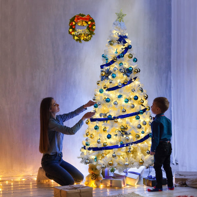 Künstlicher Weihnachtsbaum mit Metallständer, 210 cm, Weiß